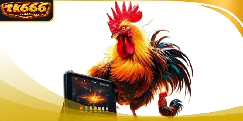 A majestic gamecock displaying its vibrant feathers before the fight