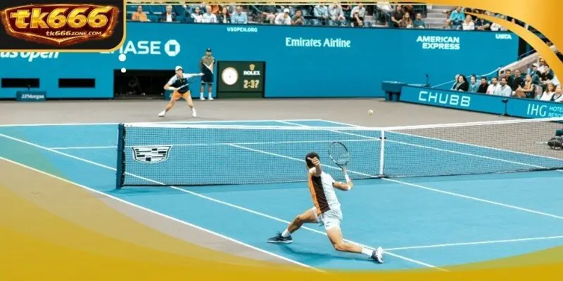 A tablet screen showing live fluctuating odds during a tennis match